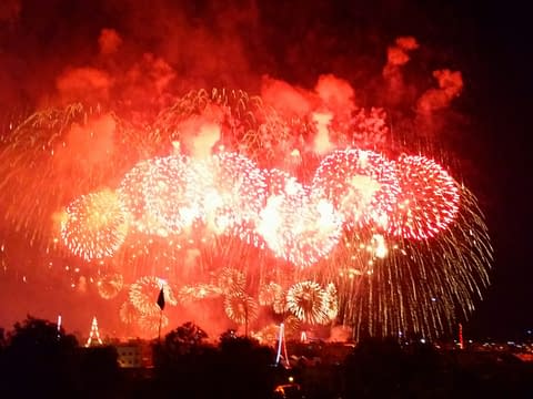 August in Malta - The sky is set alight by numerous fireworks festivals during whole evening of 15 August